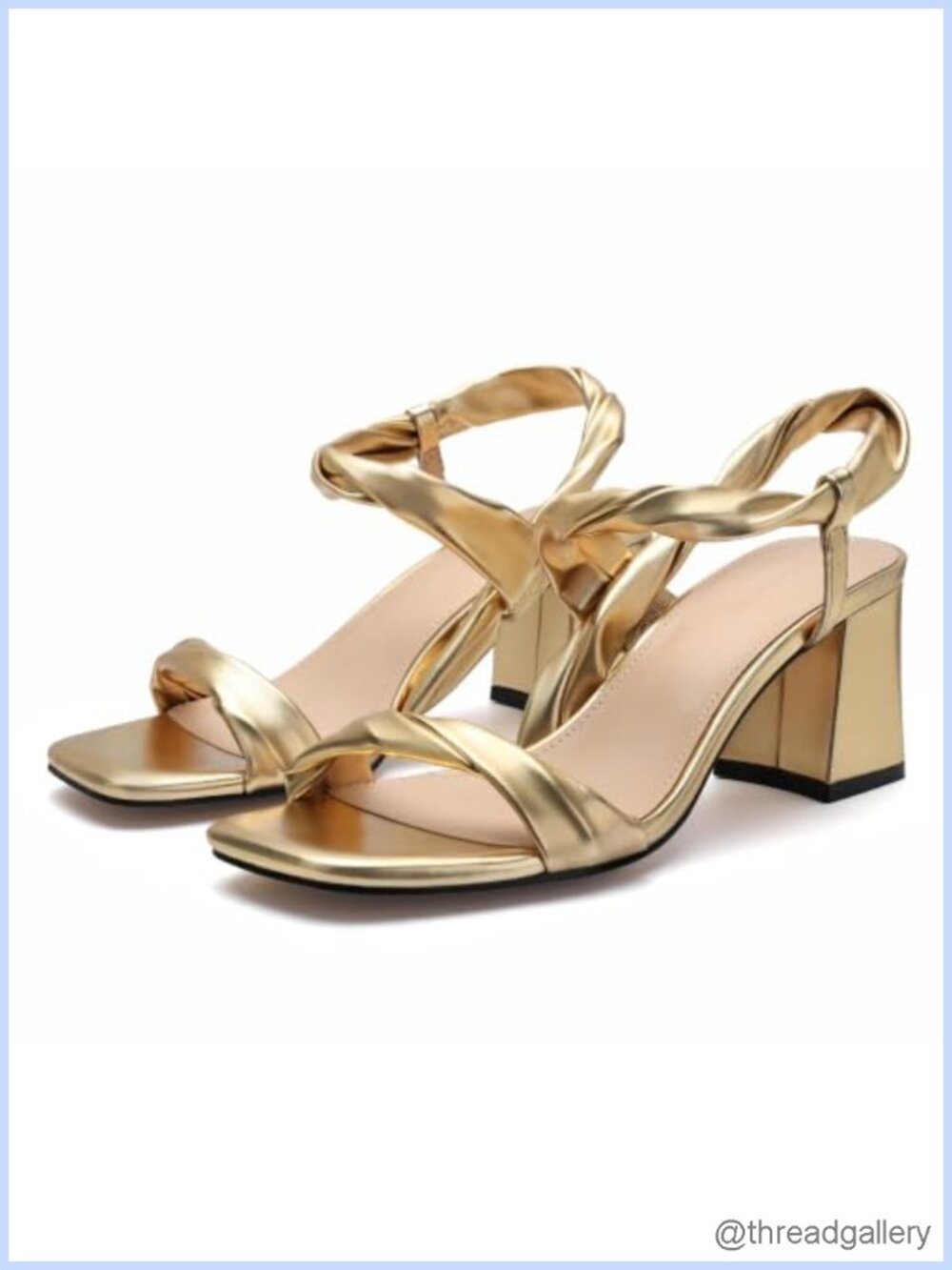 Chunky Block Heel Sandals Square Open Toe Slip On Women's Party Wedding Shoes